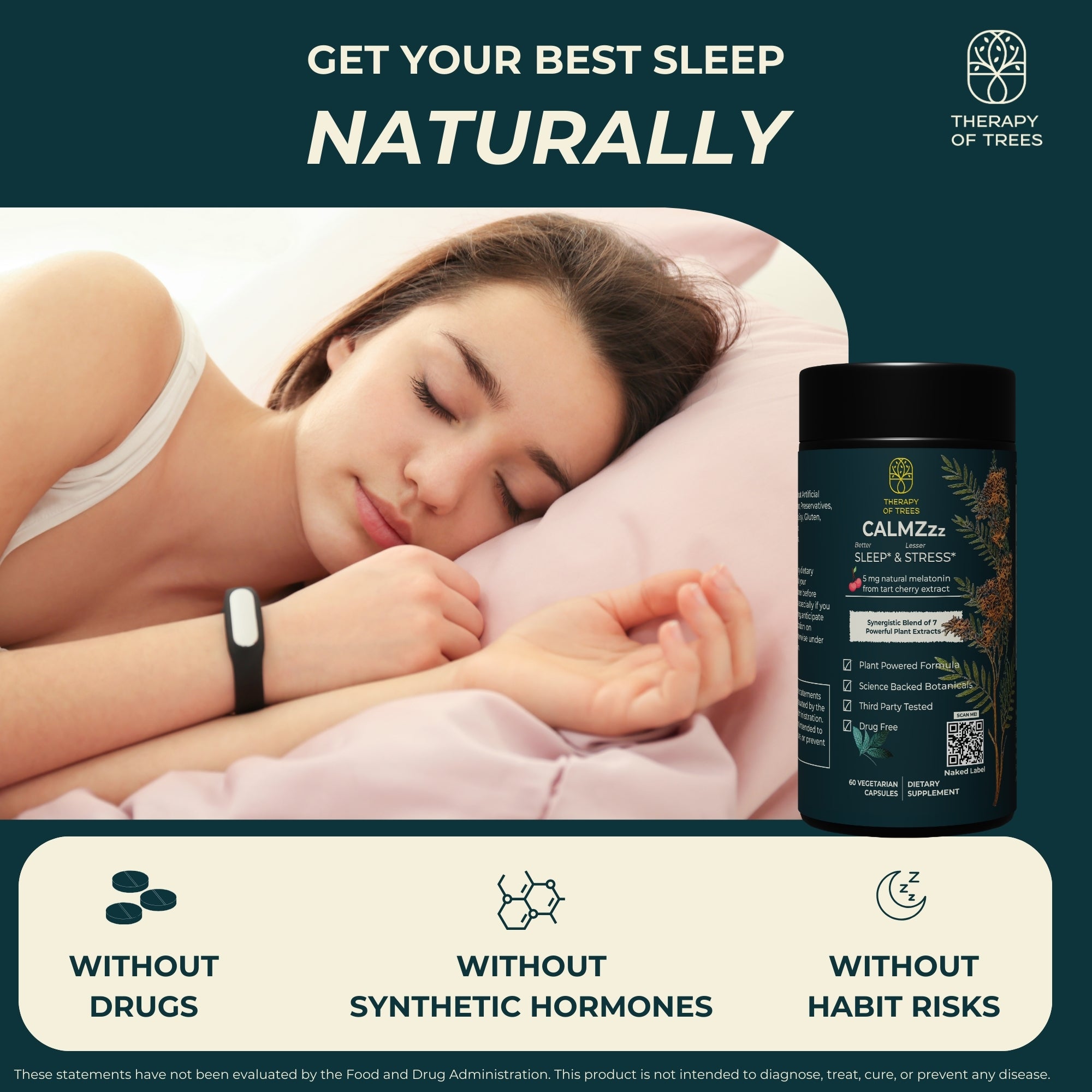 CALMZzz : Sleep Support and Stress Relief ; 100% Plant Based | Non Habit Forming